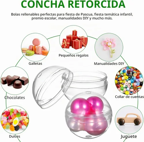 Vista 3 de 100 cápsulas redondas de máquina expendedora de 1.102 in/1.1 pulgadas: Cápsulas de máquina de chicles cápsulas de Pascua rellenables para rellenos
