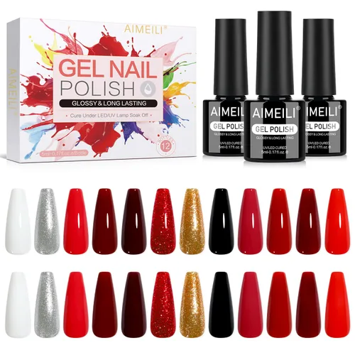 Vista 14 de AIMEILI Juego de esmaltes de uñas de gel nude – 12 colores sin hema, gelatina neutra, rosa, blanco lechoso, efecto transparente, manicura