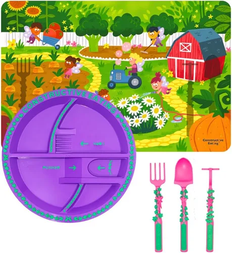 Vista 9 de Combo de construcción con conjunto de utensilios, plato e individual de Constructive Eating