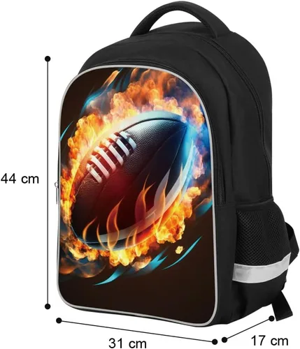 Vista 5 de Mochila de fútbol para la escuela, genial para niños adolescentes, A