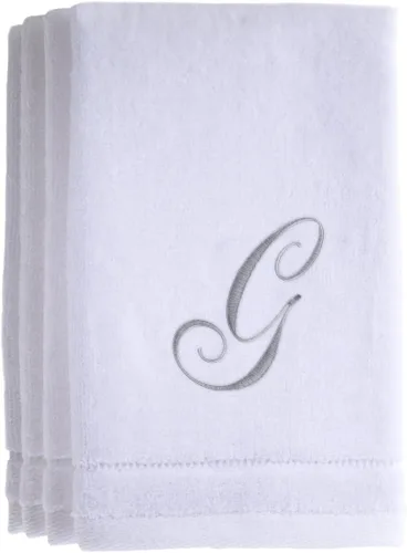 Vista 13 de Set de 4 toallas bordadas, de 11 x 18 pulgadas, extra absorbente, de algodón, acabado suave de terciopelo. Para baño/cocina/spa