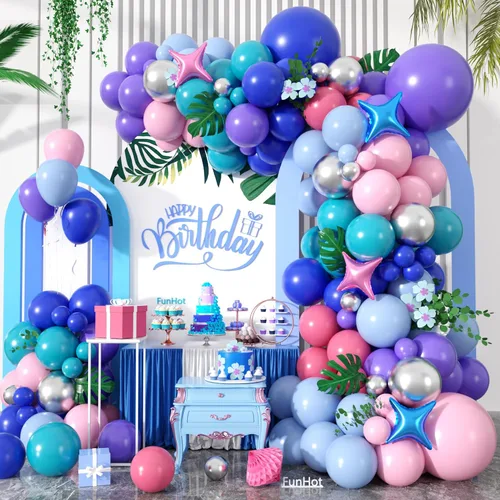 Vista 9 de Kit de arco de globos de graduación azul y dorado 2026, decoraciones de graduación 2026, globos dorados del número 2026 con explosión de estrella
