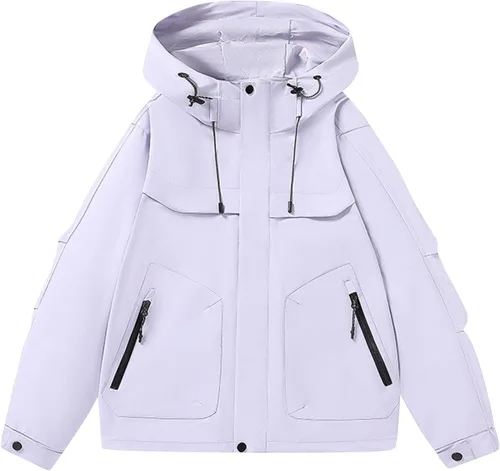Vista 9 de Chaqueta impermeable con capucha para hombre, senderismo, camping, esquí, snowboard, cortavientos, ligera, otoño e invierno