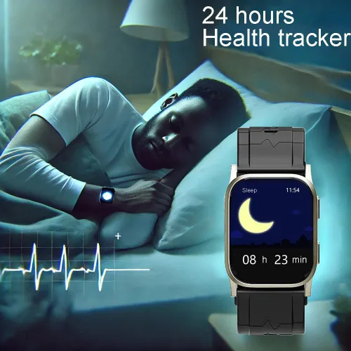 Vista 7 de Reloj inteligente AI Gold Tone Metal BP, aprobado por la FDA 510 (k), presión arterial con bolsa de aire, seguimiento mental, velocidad, oxígeno