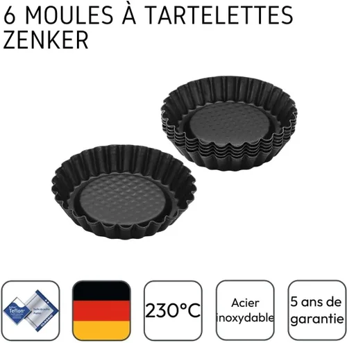 Vista 4 de Zenker Mini sartenes antiadherentes de acero al carbono, 4 pulgadas de diámetro, juego de 6