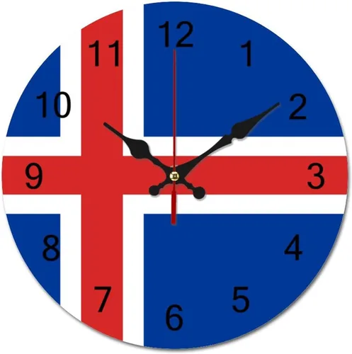 Vista 9 de The Flag of Cashmir - Reloj decorativo patriótico, funciona con pilas, 9 pulgadas, silencioso, sin tictac, números arábigos, decoración moderna