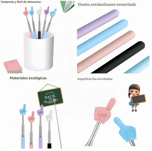 Vista 3 de Puntero retráctil para maestros de aula, puntero de mano extensible, palillo de lectura de mini dedo, forma de dedo para lectura de estudiantes