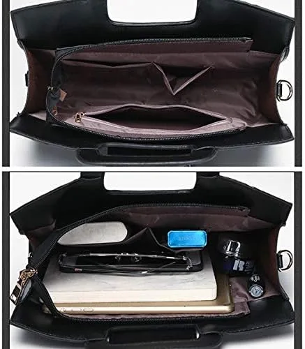 Vista 3 de Goclothod Bolso de mano con asa superior para mujer estilo vintage con solapa bandolera