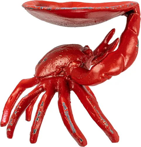 Vista 7 de Creative Co-Op - Plato decorativo en forma de cangrejo de hierro fundido envejecido, color rojo