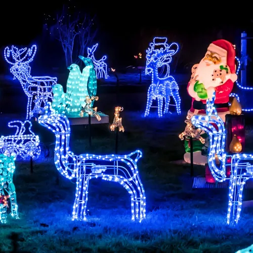 Vista 7 de Guirnalda de 100 luces LED de 33 pies, funciona con pilas, impermeable, funciona con pilas, luces de piscina al aire libre, 8 modos de luces azules