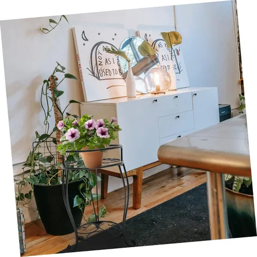 Vista 6 de Soporte de hierro resistente para plantas, elegante soporte para macetas para decoración de oficina en casa