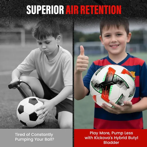 Vista 3 de Balón de fútbol profesional tamaño 4 y 5 – Pelota de entrenamiento y partido sin costuras para jóvenes, niños y adultos, piel sintética impermeable
