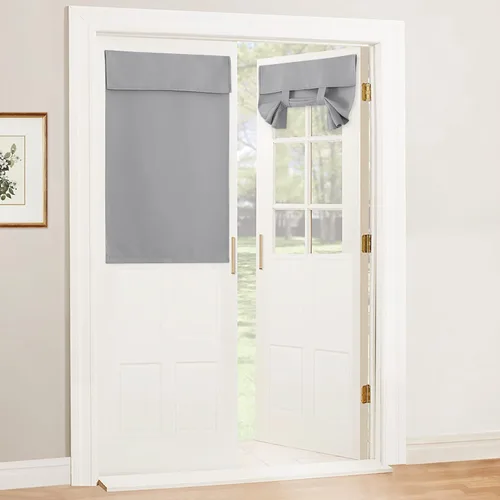 Vista 89 de RYB HOME 2 paneles 100% opacos para puerta de aula, 8 pulgadas de ancho x 36 pulgadas de largo, color beige biscotti, sin taladro, para ventana