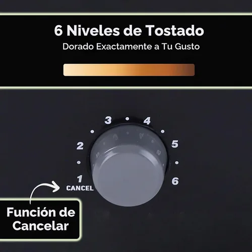 Vista 5 de Courant Tostadora de 2 rebanadas Cool Touch con ranuras extra anchas para pan, bagels y waffles con 6 configuraciones de tostado ajustables, bandeja