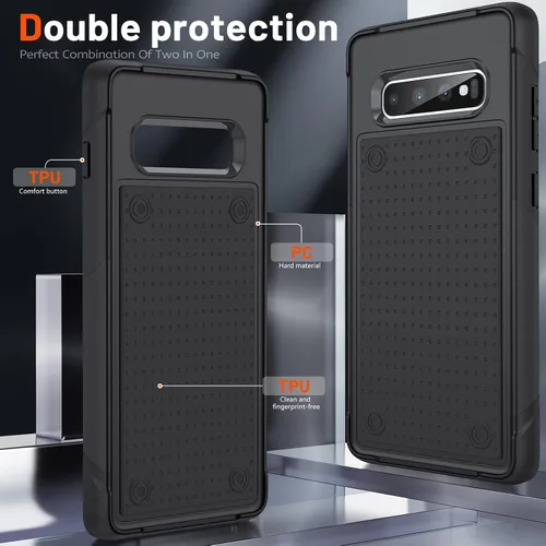 Vista 5 de Funda diseñada para Samsung Galaxy S10 Plus, regalo de grado militar, resistente a las caídas, a prueba de golpes, para Galaxy S10+ Plus