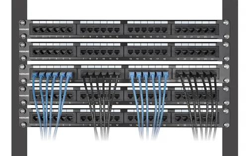 Vista 7 de Intellinet - Cable Ethernet Cat8.1 Slim U/FTP RJ45, paquete de 10 unidades Negro