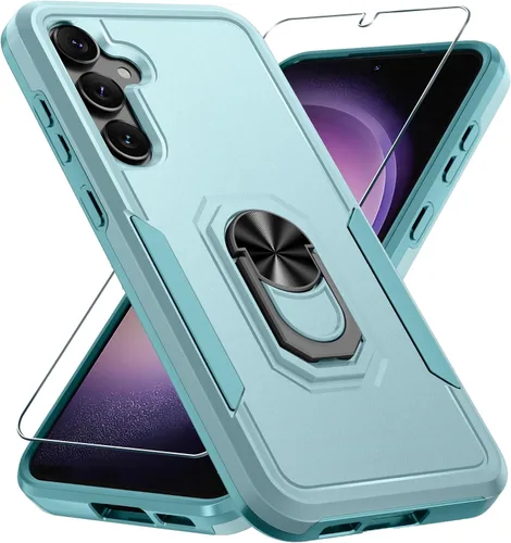Vista 17 de Compatible con Samsung Galaxy S24/S25 Funda con Protector de Pantalla de Vidrio Templado, Resistente a Prueba de Golpes de Servicio Pesado Funda