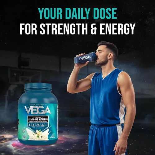 Vista 9 de Vega Todo en Uno Nutrición Orgánica - 20 g de proteína de guisante a base de plantas, vainilla francesa, 43 porciones, vitaminas A y C, probióticos