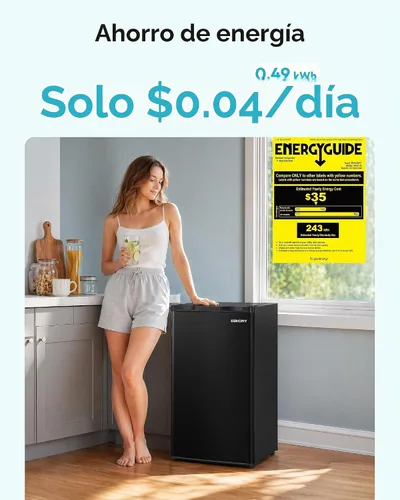 Vista 6 de EUHOMY Mini refrigerador con congelador, refrigerador compacto de 3.2 pies