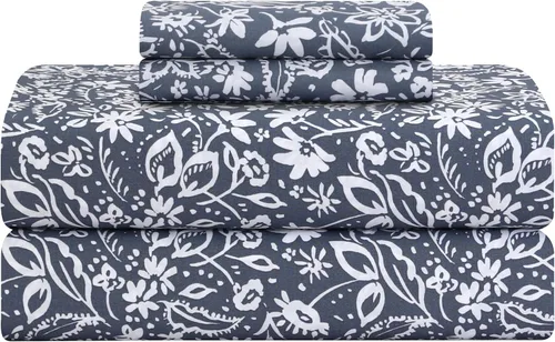 Vista 14 de Feather & Stitch - Juego de sábanas de 100 % algodón más suaves, ropa de cama de tejido percal de 300 hilos, bolsillo profundo de 16 pulgadas