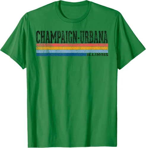 Vista 5 de clásico 1980s estilo champaign-urbana Illinois T Shirt, hombre 2XL, Blanco