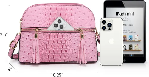 Vista 4 de Dasein - Bolso de hombro para mujer con cremallera y múltiples bolsillos