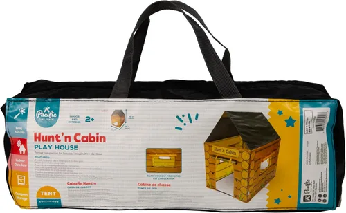 Vista 6 de Pacific Play Tents 61804 Kids Hunt'n Cabin Tent Playhouse, 39 x 27 x 43 pulgadas, marrón