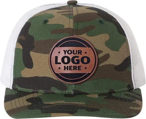 Vista 20 de Sombrero de parche de cuero de camionero personalizado grabado con láser