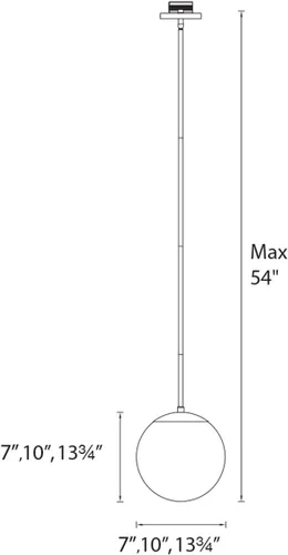 Vista 2 de WAC Lighting dweLED, Niveous 7in LED colgante 2700K en latón envejecido