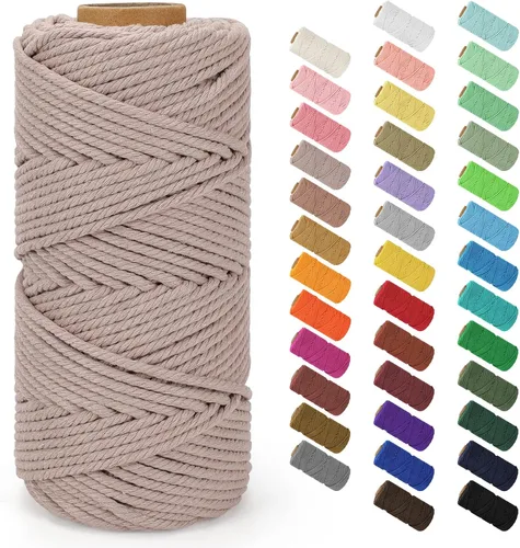 Vista 140 de Cuerda de macramé de 0.079 in x 220 yardas (656 pies), cuerda de algodón natural para colgar en la pared, ganchos de plantas, manualidades Verde
