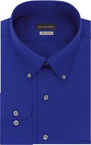 Vista 6 de Van Heusen Camisas de vestir para hombre de ajuste regular popelín sedoso sólido Pizarra gris