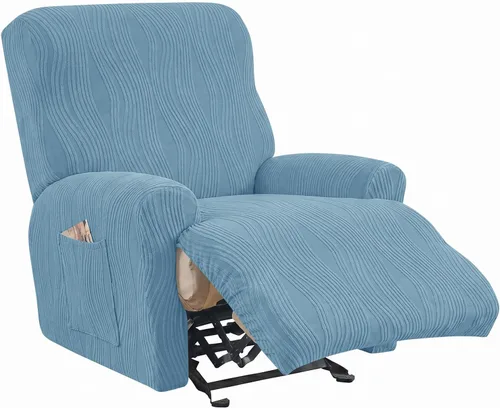Vista 30 de KRFOONN Fundas elásticas para sillón reclinable con estampado, fundas para sillas reclinables de 4 piezas, fundas para sillón reclinable Lazy Boy