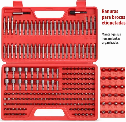 Vista 2 de ARUCMIN Juego de brocas de acero S2 de 214 piezas, juego de brocas con puntas de seguridad