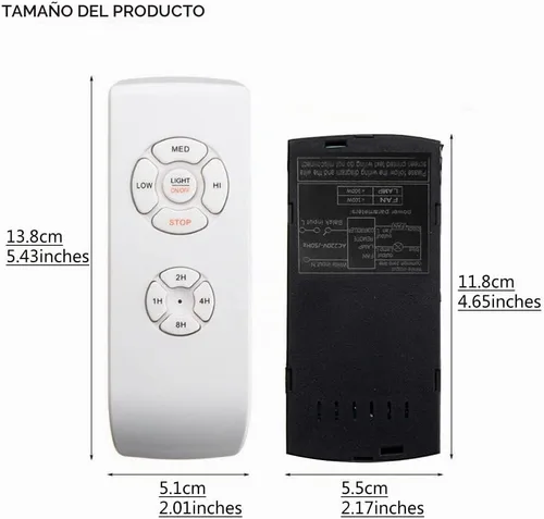 Vista 2 de Kit universal de control remoto para ventilador de techo, control remoto inalámbrico y kits de receptor para lámpara, ventilador de techo 3 en 1