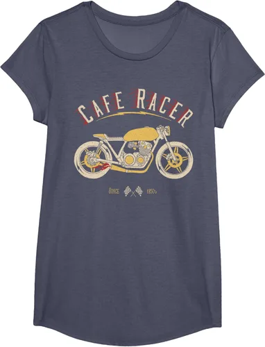Vista 18 de Camiseta Cafe Racer - Old School - Camiseta de motocicleta vintage Negro