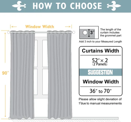 Vista 37 de ChrisDowa - Cortinas cortas para ventana de 40 pulgadas para dormitorio - Cortinas cortas con ojales y aislamiento térmico para oscurecer