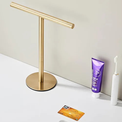 Vista 4 de Soporte para toallas de mano de baño, soporte para toallas de mano en forma de T, soporte de acero inoxidable SUS304 para baño, cocina o encimera