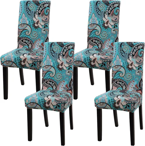 Vista 42 de Fundas para silla de comedor Yisun, fundas elásticas para silla de comedor, funda protectora para silla de comedor, mezcla de poliéster, Beige