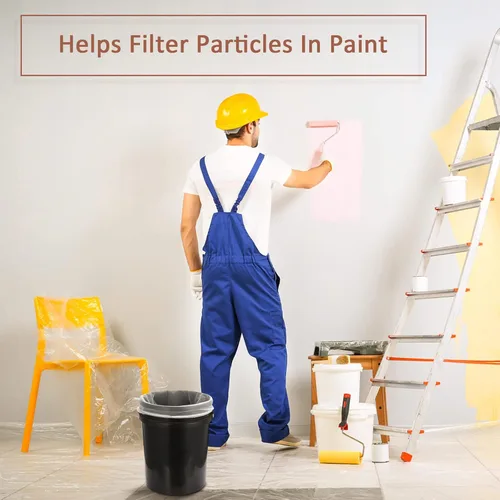 Vista 3 de Patelai 5 bolsas de colador de pintura de 5 galones de malla fina regular/coladores elásticos para uso con pulverizadores de pintura (blanco)