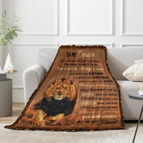Vista 3 de Manta para primos, regalos para hombres, regalos de cumpleaños para primos, manta de 50 x 60 pulgadas A mi primo