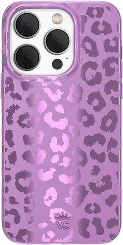 Vista 178 de VELVET CAVIAR Funda compatible con MagSafe para iPhone 15, probada en caídas de 10 pies, estampado de leopardo y amatista morada