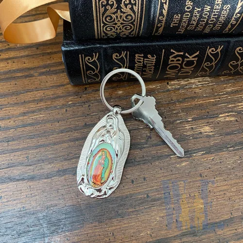 Vista 4 de Nuestra Señora de Guadalupe Bautismo Llavero Favores (12 PCS) Recuerdos De Mi Bautizo Primera Comunión Nuestra Virgen De Guadalupe Llaveros, plateado