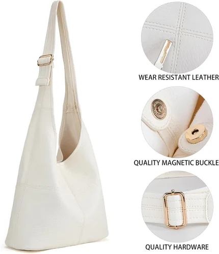 Vista 4 de Montana West - Bolso para mujer tipo hobo, ultra suave, plegable, con monedero