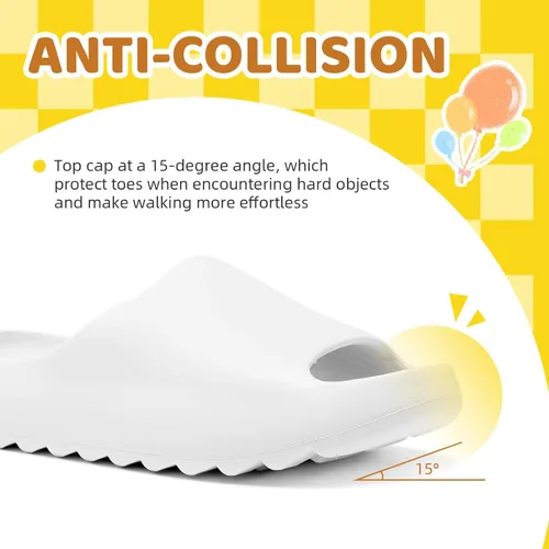 Vista 45 de Sandalias acolchadas para mujeres, hombres y niños, cómodas, antideslizantes, suaves, impermeables, para baño, ducha, sandalias acolchadas de suela