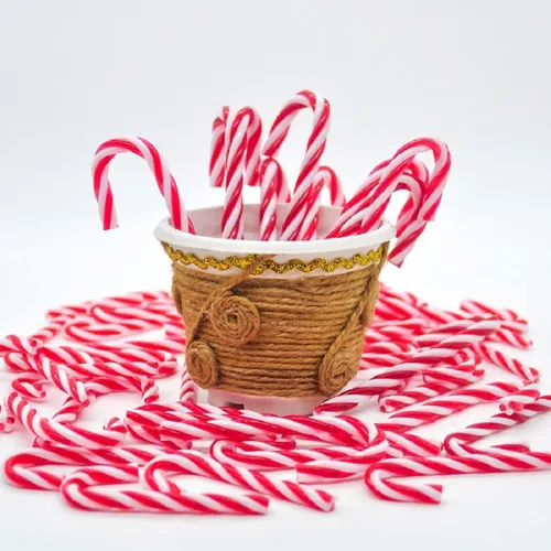 Vista 6 de 30 adornos colgantes de bastón de caramelo para árbol de Navidad, adornos colgantes de menta para Navidad, manualidades, fiestas, suministros