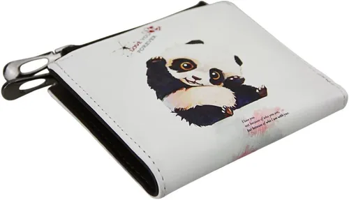 Vista 6 de Cartera plegable de piel sintética para mujeres y niñas, Panda