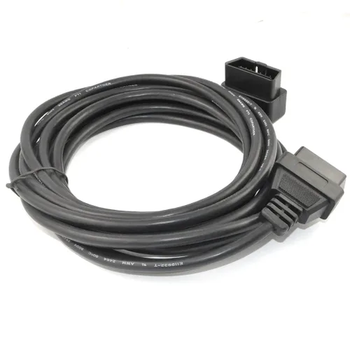 Vista 2 de Cable OBD II OBD2 de 16.4 pies de 16.4 ft/16.4 pies de ángulo derecho/izquierdo macho a hembra Cable de extensión OBD para coche Auto Diagnóstico