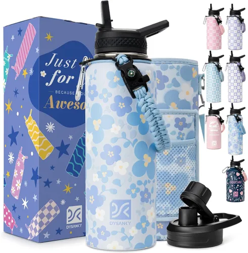 Vista 87 de DYSANKY Botella de agua aislada de 32 onzas, metal al vacío de acero inoxidable grueso, jarra de agua deportiva portátil para gimnasio y senderismo