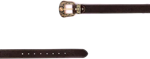 Vista 22 de Western Cowboy - Cinturón de cuero genuino con hebilla grabada, estilo country rodeo para hombre 8052 2cocodrilo Cf