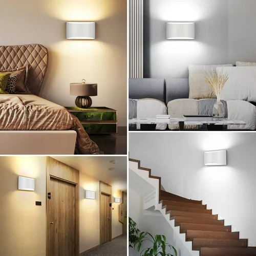 Vista 6 de TRLIFE Apliques de pared regulables, 3000K/4000K/6000K seleccionables, apliques de pared modernos de 12W LED de aluminio, juego de 2 luces de pared